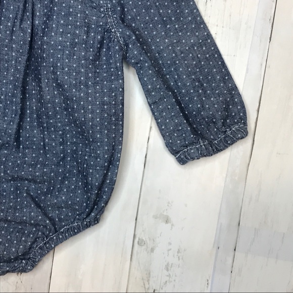 Baby Gap Denim Long Sleeve Collared Onesie, 3 mo. - Picture 8 of 8